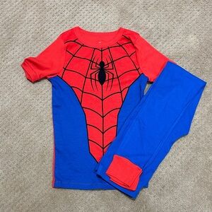Joe Fresh Red and Blue Spiderman Pyjama Set Sz M (8)